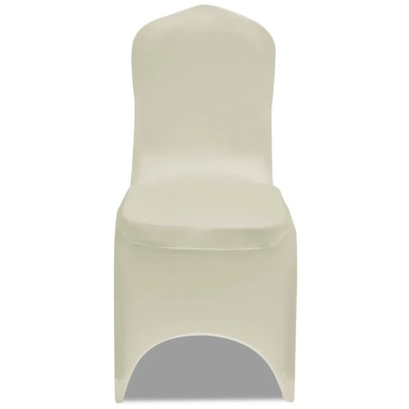 vidaXL 100 pz Fodera per Sedie in Tessuto Elasticizzato Crema