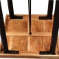 vidaXL Set da Bar 3 pz in Legno Massello Acacia in Pelle Vera e Tela vidaXL Set da Bar 3 pz in Legno Massello Acacia in Pelle Vera e Tela