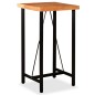 vidaXL Set da Bar 3 pz in Legno Massello Acacia in Pelle Vera e Tela vidaXL Set da Bar 3 pz in Legno Massello Acacia in Pelle Vera e Tela