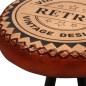 vidaXL Set da Bar 3 pz in Legno Massello Acacia in Pelle Vera e Tela vidaXL Set da Bar 3 pz in Legno Massello Acacia in Pelle Vera e Tela