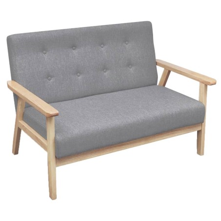 vidaXL Set di Divani 2 pz in Tessuto Grigio Chiaro