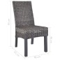 vidaXL Sedie da Pranzo 4 pz Marroni in Rattan Kubu e Legno di Mango vidaXL Sedie da Pranzo 4 pz Marroni in Rattan Kubu e Legno di Mango