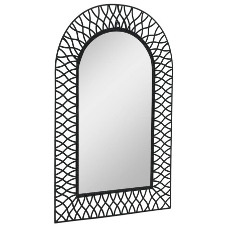 vidaXL Specchio da Parete per Giardino ad Arco 50x80 cm Nero