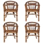 vidaXL Sedie da Esterno 4 pz in Rattan Naturale Marrone vidaXL Sedie da Esterno 4 pz in Rattan Naturale Marrone