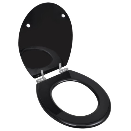 vidaXL Copriwater a Chiusura Ammortizzata 2 pz in MDF Nero 