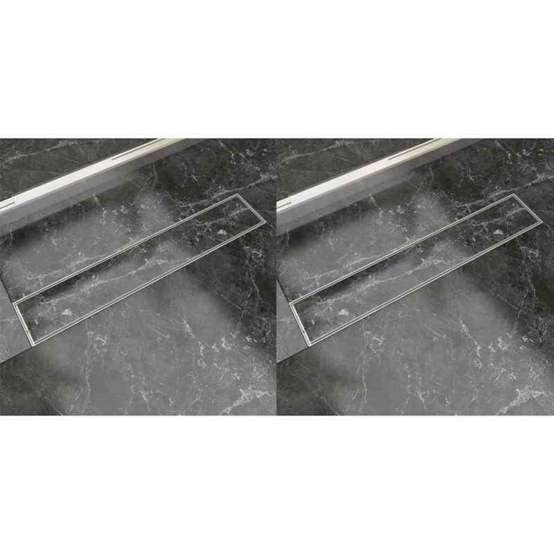 vidaXL Scarico Doccia Lineare 2 pz 630x140 mm Acciaio Inossidabile vidaXL Scarico Doccia Lineare 2 pz 630x140 mm Acciaio Inossidabile