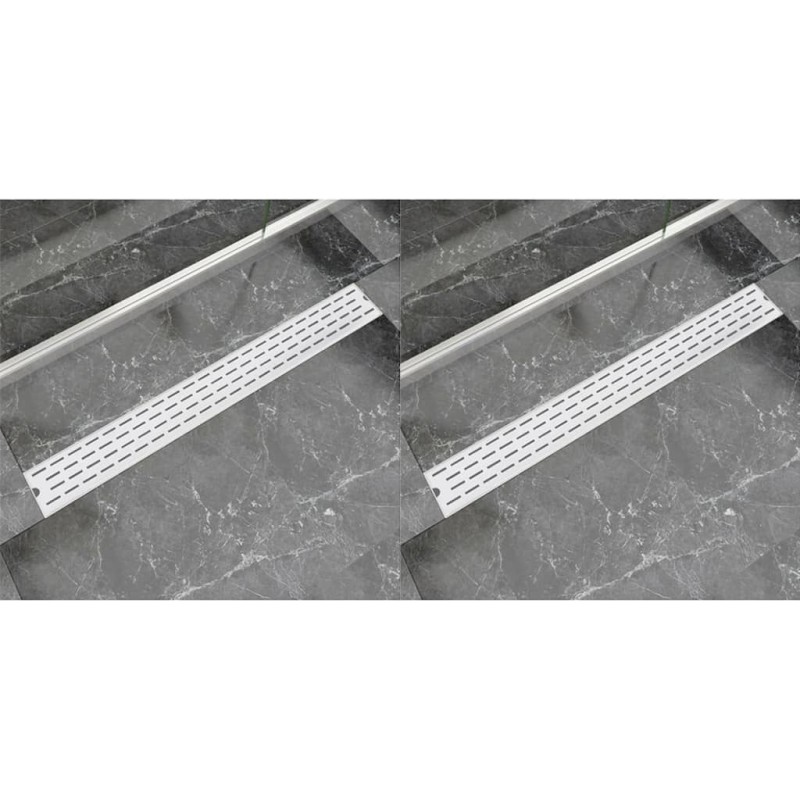 vidaXL Scarico Doccia Lineare 2 pz 930x140 mm Acciaio Inossidabile vidaXL Scarico Doccia Lineare 2 pz 930x140 mm Acciaio Inossidabile