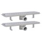 vidaXL Scarico Doccia Lineare 2 pz Design Onde 530x140mm Acciaio Inox vidaXL Scarico Doccia Lineare 2 pz Design Onde 530x140mm Acciaio Inox