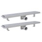 vidaXL Scarichi Doccia Lineari 2pz Design Onde 630x140 mm Acciaio Inox vidaXL Scarichi Doccia Lineari 2pz Design Onde 630x140 mm Acciaio Inox