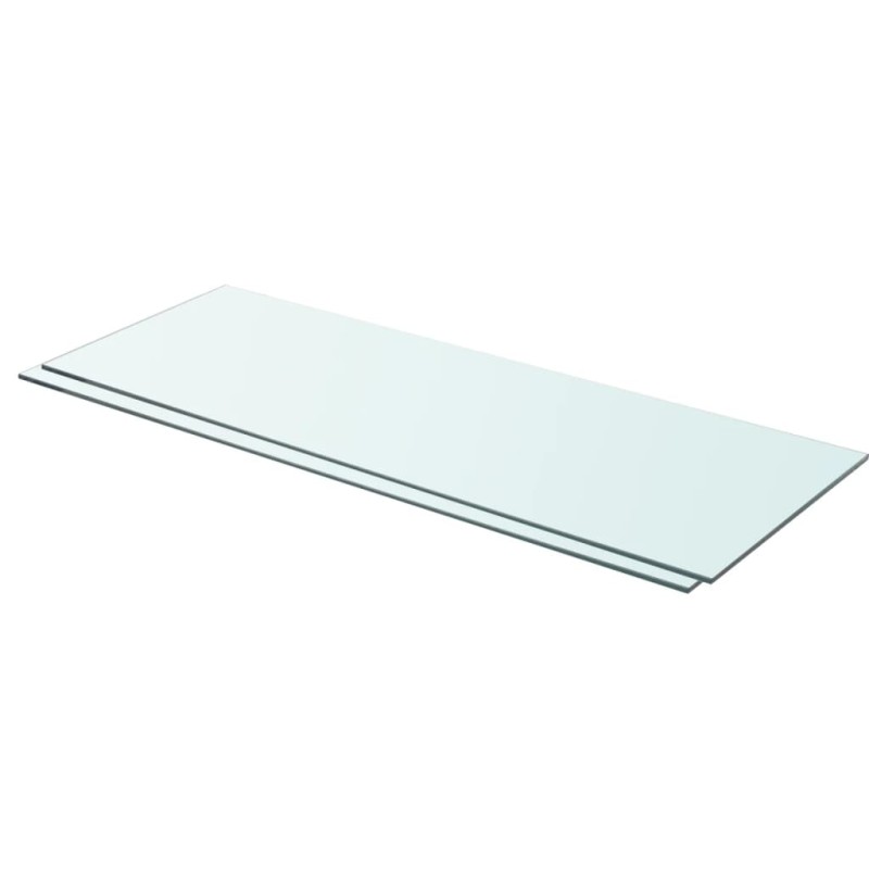 Mensole in Vetro Trasparente 2 pz 80x30 cm Mensole in Vetro Trasparente 2 pz 80x30 cm