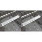 vidaXL Scarico Doccia Lineare 2 pz Design Onda 730x140 mm Acciaio Inox