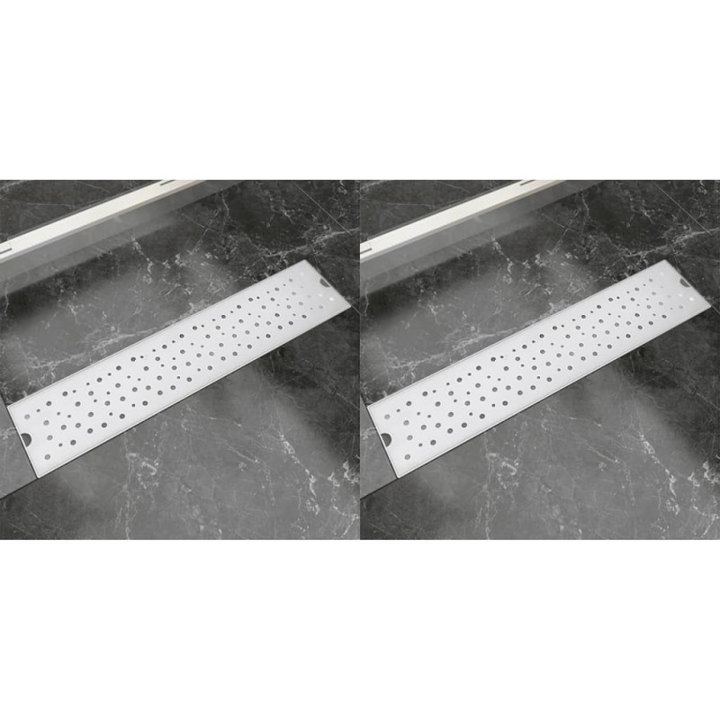 vidaXL Scarico Doccia Lineare 2 pz Design Bolle 530x140mm Acciaio Inox vidaXL Scarico Doccia Lineare 2 pz Design Bolle 530x140mm Acciaio Inox