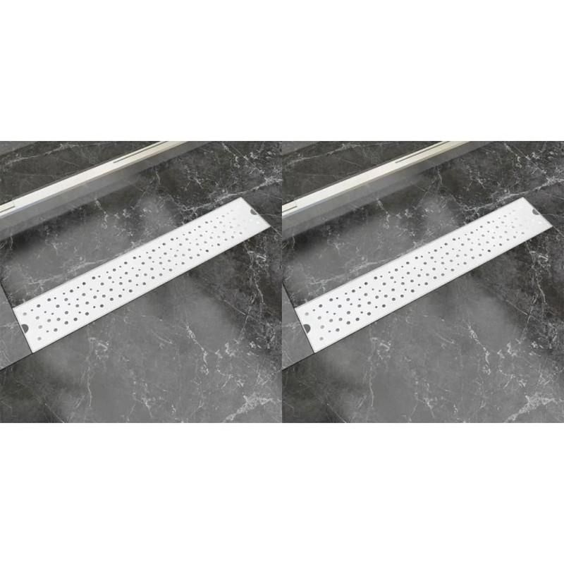 vidaXL Scarichi Doccia Lineari 2pz Design Bolle 530x140mm Acciaio Inox vidaXL Scarichi Doccia Lineari 2pz Design Bolle 530x140mm Acciaio Inox