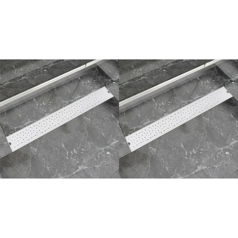 vidaXL Scarico Doccia Lineare 2 pz Design Bolle 830x140mm Acciaio Inox vidaXL Scarico Doccia Lineare 2 pz Design Bolle 830x140mm Acciaio Inox