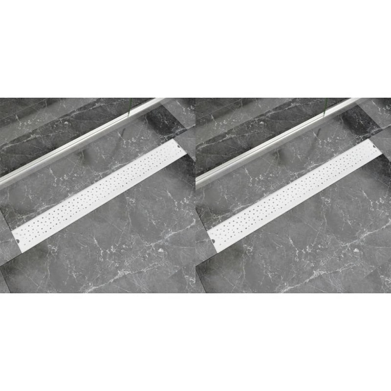 vidaXL Scarico Doccia Lineare 2 pz Design Bolle 930x140mm Acciaio Inox vidaXL Scarico Doccia Lineare 2 pz Design Bolle 930x140mm Acciaio Inox