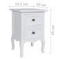 vidaXL Set Comodini con 2 Cassetti 4 pz in MDF Bianchi vidaXL Set Comodini con 2 Cassetti 4 pz in MDF Bianchi