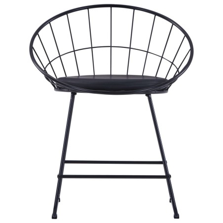 vidaXL Sedie da Pranzo con Seduta in Similpelle 4 pz Nero Acciaio
