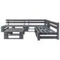 vidaXL Set Salotto da Giardino 4 pz Pallet in Legno Grigio