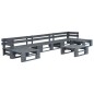 vidaXL Set Mobili da Giardino 6 pz Pallet Legno Grigio vidaXL Set Mobili da Giardino 6 pz Pallet Legno Grigio