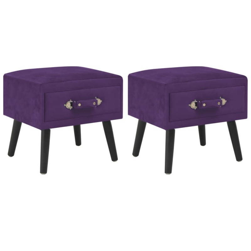 vidaXL Comodini Viola Scuro 2 pz 40x35x40 cm in Velluto vidaXL Comodini Viola Scuro 2 pz 40x35x40 cm in Velluto
