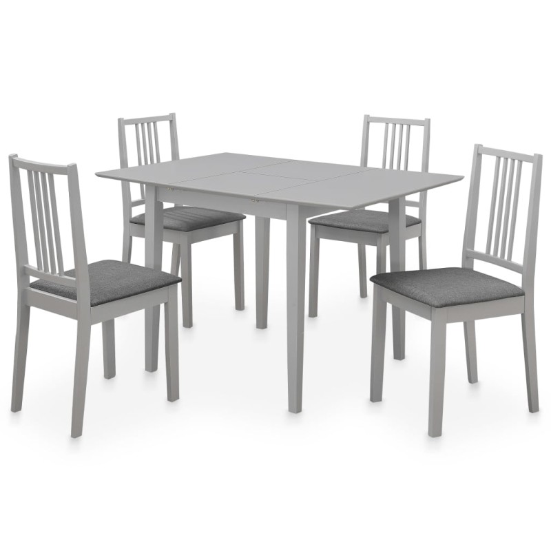vidaXL Set per Sala da Pranzo 5 pz in MDF Grigio vidaXL Set per Sala da Pranzo 5 pz in MDF Grigio