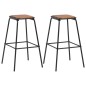 vidaXL Set da Bar 3 pz in Acciaio Nero Marrone 