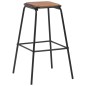 vidaXL Set da Bar 3 pz in Acciaio Nero Marrone 