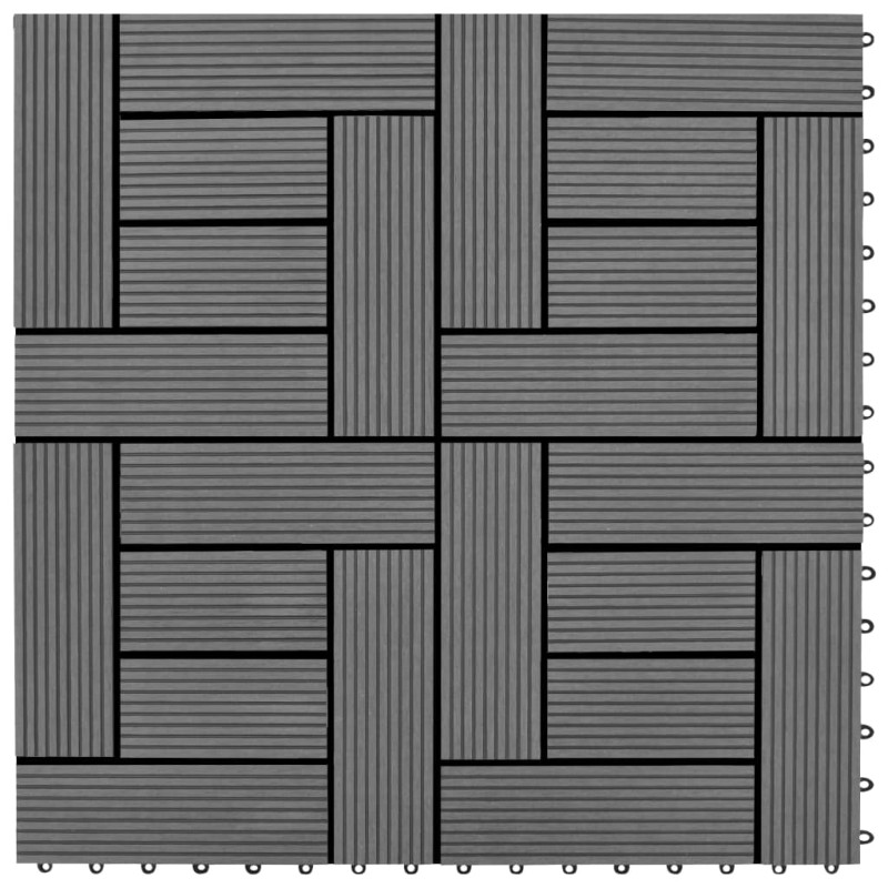 vidaXL Piastrelle per Decking 22 pz 30x30cm 2mq in WPC Grigio vidaXL Piastrelle per Decking 22 pz 30x30cm 2mq in WPC Grigio