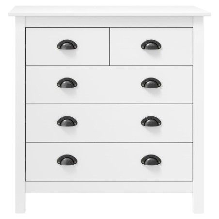 Credenza Hill Bianca 79x40x80 cm in Legno Massello di Pino