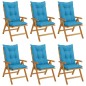 vidaXL Sedie da Giardino Reclinabili con Cuscini 6 pz in Legno di Teak vidaXL Sedie da Giardino Reclinabili con Cuscini 6 pz in Legno di Teak