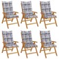 vidaXL Sedie da Giardino Reclinabili con Cuscini 6 pz in Legno di Teak vidaXL Sedie da Giardino Reclinabili con Cuscini 6 pz in Legno di Teak