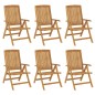vidaXL Sedie da Giardino Reclinabili con Cuscini 6 pz in Legno di Teak vidaXL Sedie da Giardino Reclinabili con Cuscini 6 pz in Legno di Teak