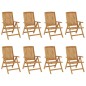 vidaXL Sedie da Giardino Reclinabili con Cuscini 8 pz in Legno di Teak vidaXL Sedie da Giardino Reclinabili con Cuscini 8 pz in Legno di Teak