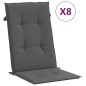 vidaXL Sedie da Giardino Reclinabili con Cuscini 8 pz in Legno di Teak vidaXL Sedie da Giardino Reclinabili con Cuscini 8 pz in Legno di Teak