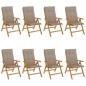 vidaXL Sedie da Giardino Reclinabili con Cuscini 8 pz in Legno di Teak vidaXL Sedie da Giardino Reclinabili con Cuscini 8 pz in Legno di Teak