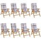 vidaXL Sedie da Giardino Reclinabili con Cuscini 8 pz in Legno di Teak vidaXL Sedie da Giardino Reclinabili con Cuscini 8 pz in Legno di Teak