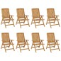 vidaXL Sedie da Giardino Reclinabili con Cuscini 8 pz in Legno di Teak vidaXL Sedie da Giardino Reclinabili con Cuscini 8 pz in Legno di Teak