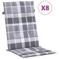 vidaXL Sedie da Giardino Reclinabili con Cuscini 8 pz in Legno di Teak vidaXL Sedie da Giardino Reclinabili con Cuscini 8 pz in Legno di Teak