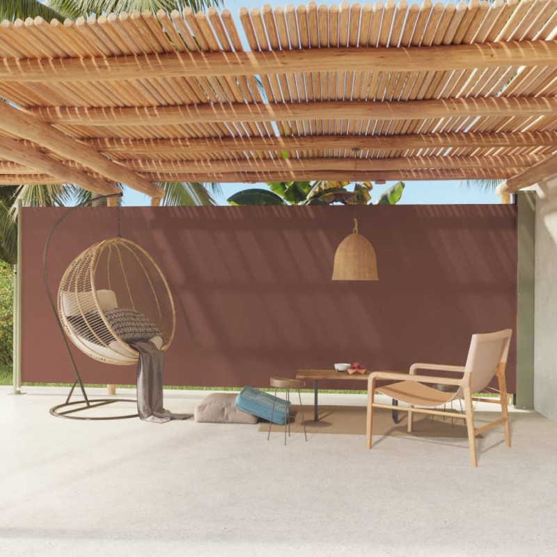 vidaXL Tenda da Sole Laterale Retrattile per Patio 200x600 cm Marrone vidaXL Tenda da Sole Laterale Retrattile per Patio 200x600 cm Marrone