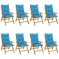 vidaXL Sedie da Giardino Reclinabili con Cuscini 8 pz in Legno di Teak vidaXL Sedie da Giardino Reclinabili con Cuscini 8 pz in Legno di Teak