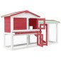 vidaXL Conigliera per Esterni Grande Rossa e Bianca 145x45x84 cm Legno vidaXL Conigliera per Esterni Grande Rossa e Bianca 145x45x84 cm Legno