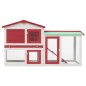 vidaXL Conigliera per Esterni Grande Rossa e Bianca 145x45x84 cm Legno vidaXL Conigliera per Esterni Grande Rossa e Bianca 145x45x84 cm Legno