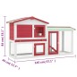vidaXL Conigliera per Esterni Grande Rossa e Bianca 145x45x84 cm Legno vidaXL Conigliera per Esterni Grande Rossa e Bianca 145x45x84 cm Legno