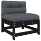 vidaXL Set Divani da Giardino 8 pz con Cuscini in Legno Massello Nero