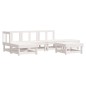 vidaXL Set Divani da Giardino 6pz con Cuscini in Legno Massello Bianco vidaXL Set Divani da Giardino 6pz con Cuscini in Legno Massello Bianco