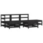vidaXL Set Divani da Giardino 6 pz con Cuscini in Legno Massello Nero
