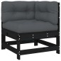vidaXL Set Divani da Giardino 6 pz con Cuscini in Legno Massello Nero