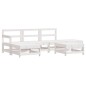 vidaXL Set Divani da Giardino 6pz con Cuscini in Legno Massello Bianco vidaXL Set Divani da Giardino 6pz con Cuscini in Legno Massello Bianco