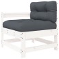 vidaXL Set Divani da Giardino 6pz con Cuscini in Legno Massello Bianco vidaXL Set Divani da Giardino 6pz con Cuscini in Legno Massello Bianco