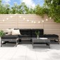vidaXL Set Divani da Giardino 6pz con Cuscini in Legno Massello Grigio